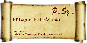 Pfluger Szilárda névjegykártya